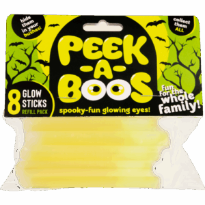 Halloween decorations Peek a Boos 8 glow sticks refill pack